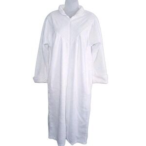 Kinnaird Of Ireland White Superluxe Chenille Full Zip Robe Housecoat Size XS